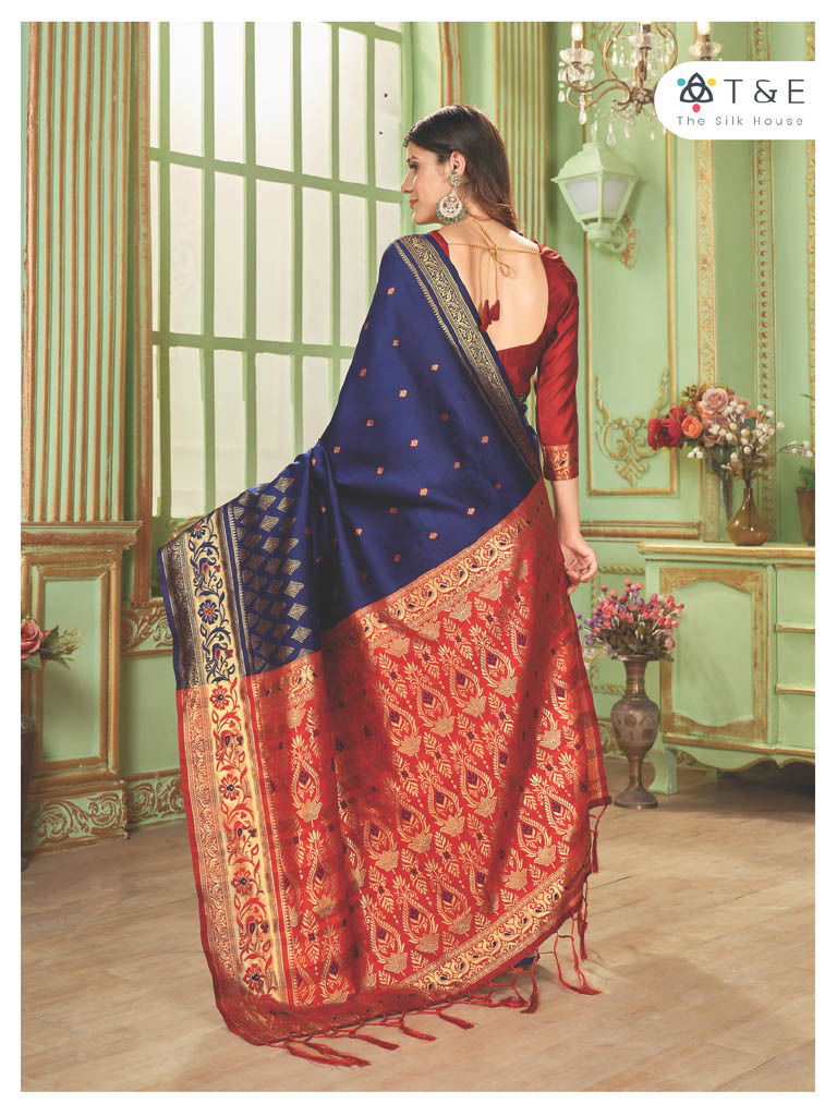 T And E Anika Silk Colors Party Wear Sarees Catalog